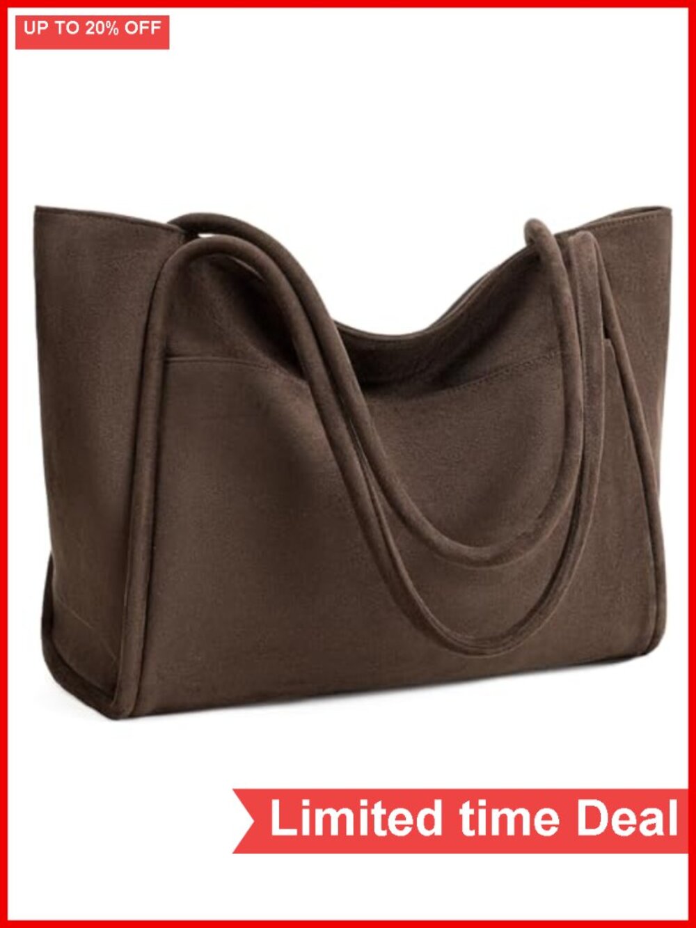 Vegan Leather Tote Bag Women Zipper Shoulder Travel Purse Laptop